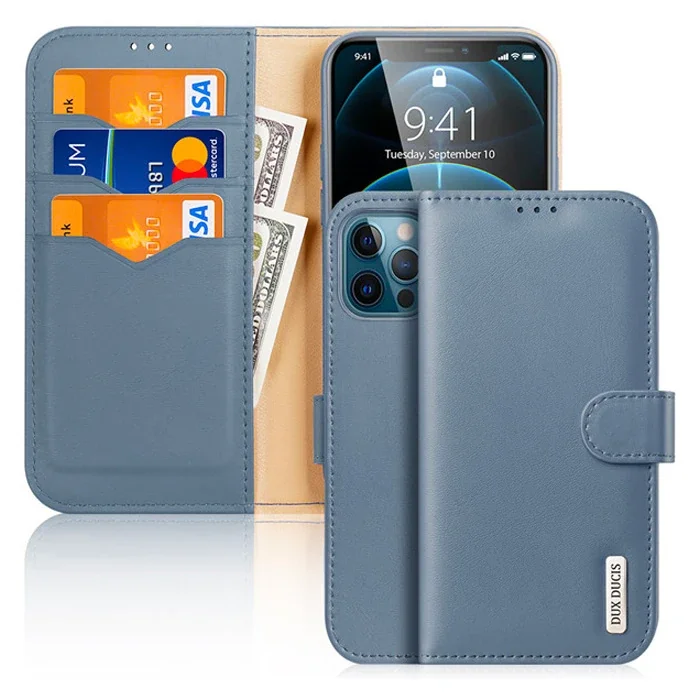 iPhone 12 Pro Max Deri Mıknatıslı Cüzdanlı Kılıf - Manyetik Kartlık Stand