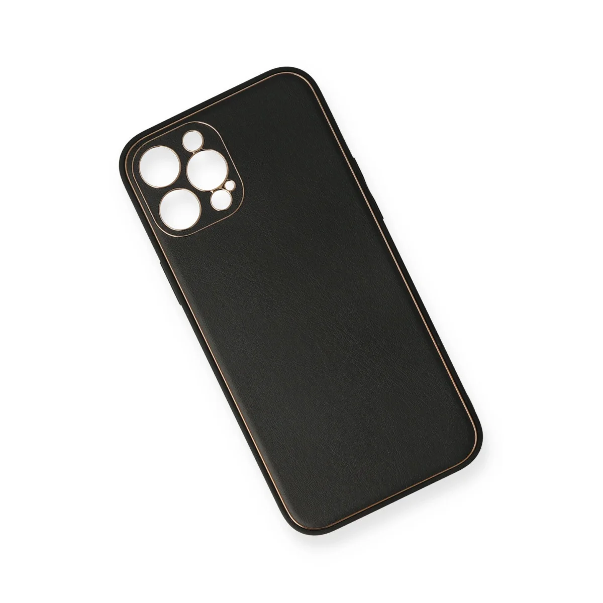 Northcity iPhone 12 Pro Coco Deri Silikon Kılıf - Siyah