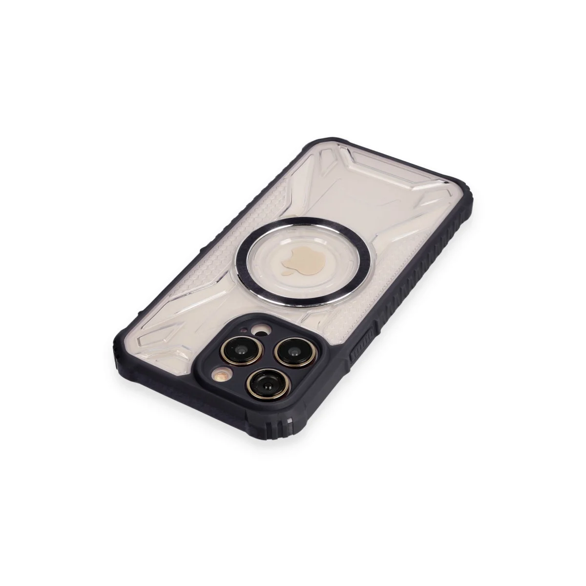 Northcity iPhone 12 Pro Max Kılıf - Prag Magneticsafe Kapak (Siyah) - Kablosuz Şarj & Kamera Koruma