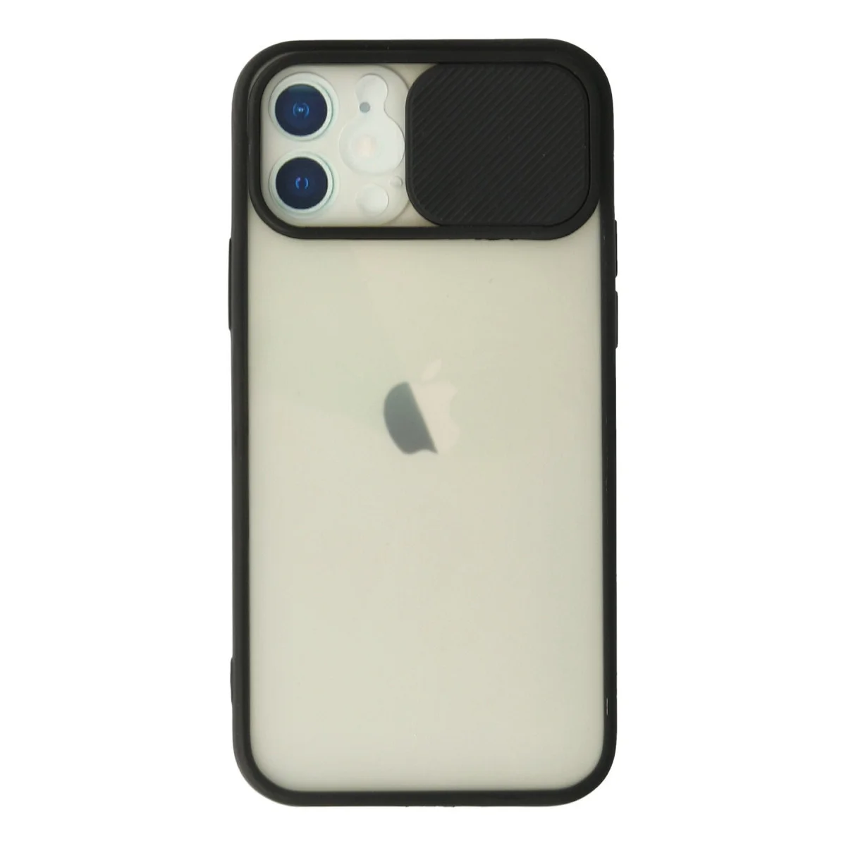 Northcity iPhone 12 Kamera Sürgülü Buzlu Silikon Kılıf - Siyah