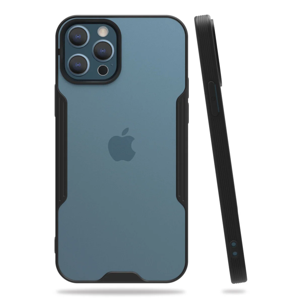 Northcity iPhone 12 Pro Max Platin Silikon Kılıf - Siyah, Darbe Dayanıklı & Matte Tasarım
