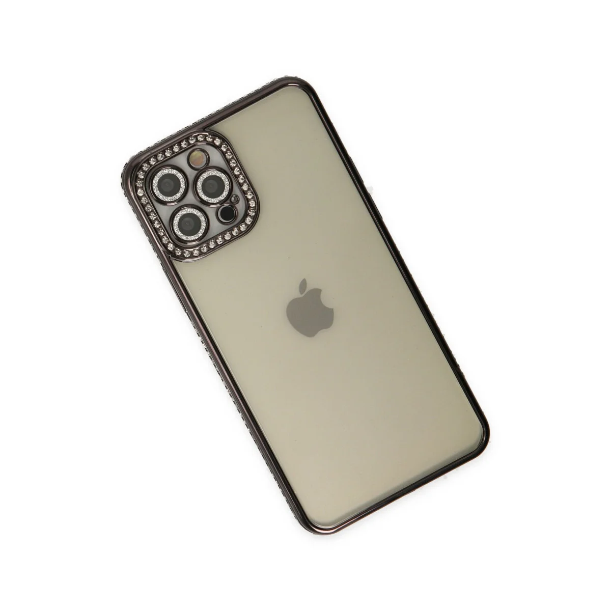 Northcity iPhone 12 Pro Joke Taşlı Silikon Kılıf - Siyah