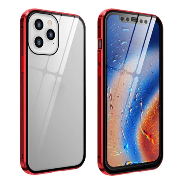 iPhone 12 Pro Manyetik Kılıf 360° Tam Koruma Mıknatıslı Cam - Darbeye Dayanıklı