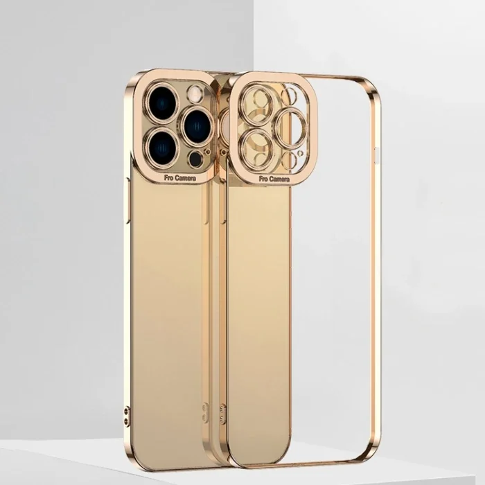 iPhone 12 Pro Kılıf Renkli Kenar Lazer Çerçeveli Silikon - Sararma Yapmaz Kamera Koruyucu