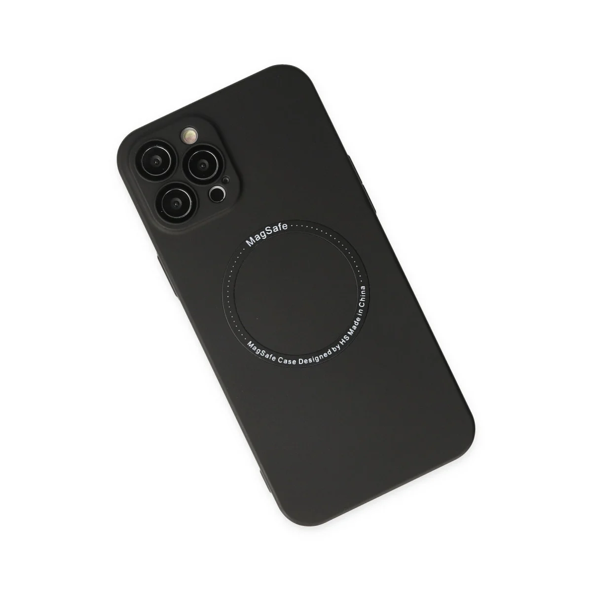 Northcity iPhone 12 Pro Magsafe Silikon Kılıf - Siyah ve Jack Magneticsafe Lens Desteği