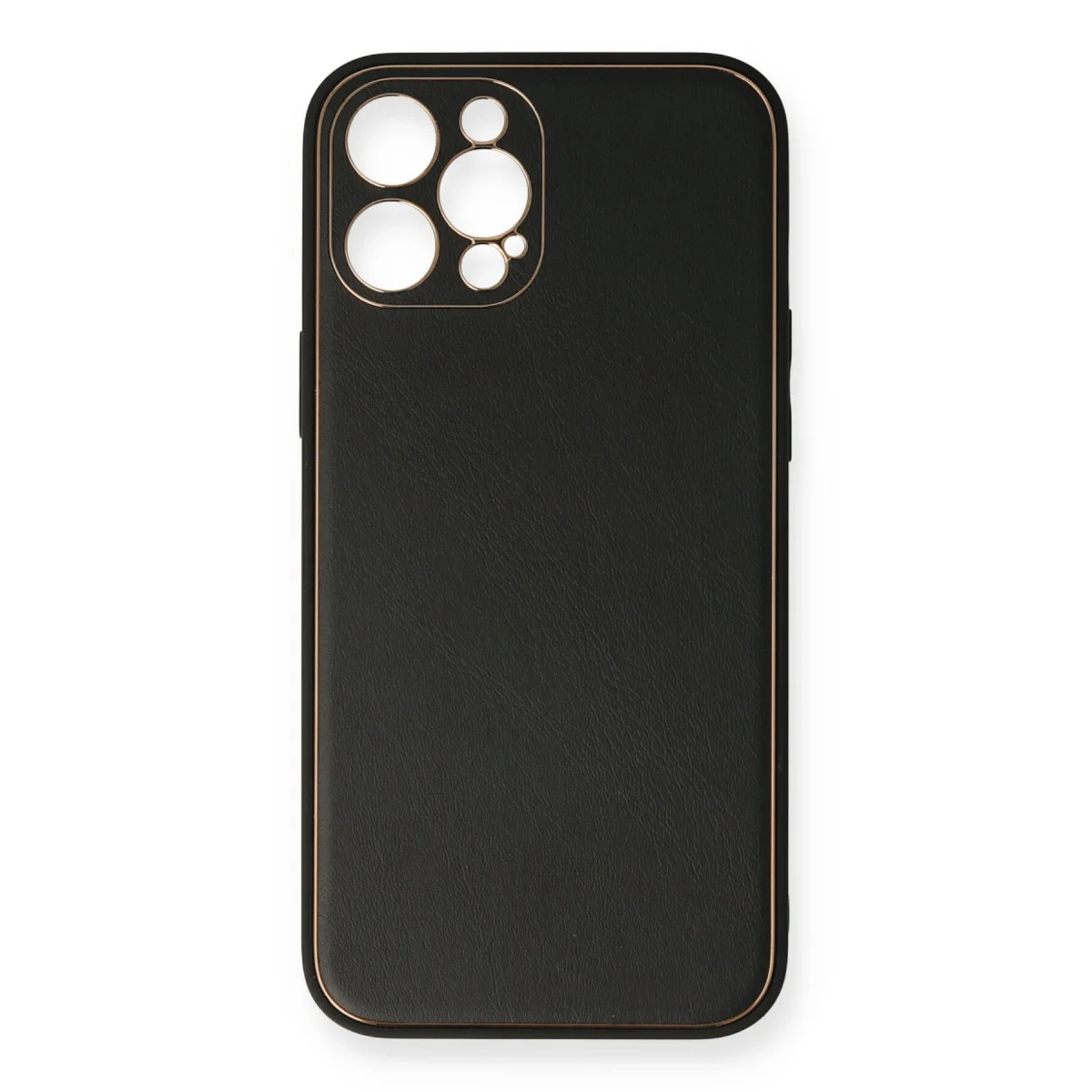 Northcity iPhone 12 Pro Coco Deri Silikon Kılıf - Siyah