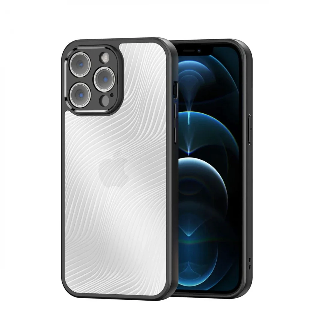 iPhone 12er Dux Dyucis Aimo Series Premium Buzlu Sert Baskın Kasa–Darpe Önleyici Silikon TPU Kılıf