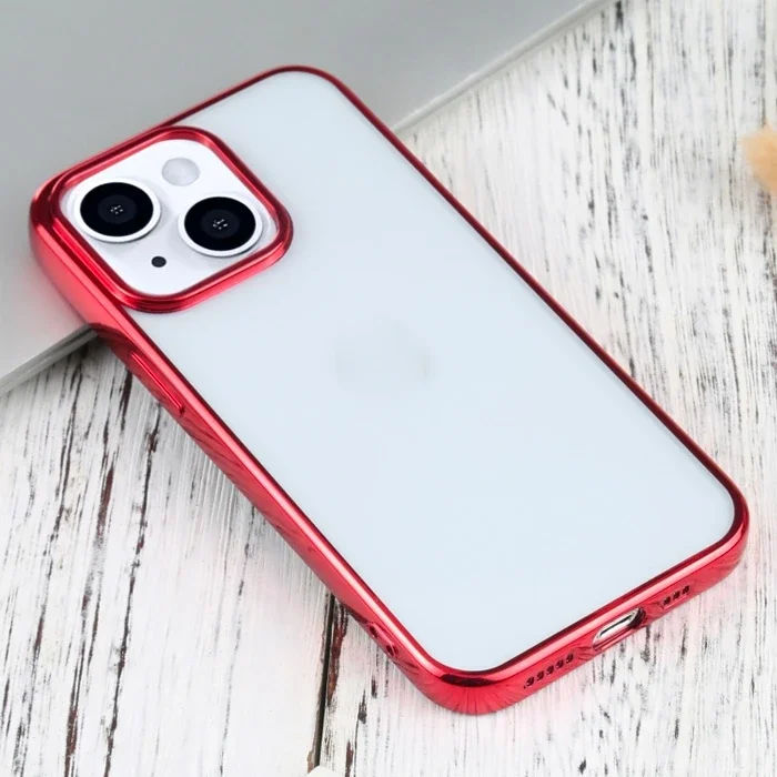 iPhone 13 Mini Şeffaf Lazer Kaplama Renkli Kenarlı Kılıf - Sararmaz Silikon Zırh