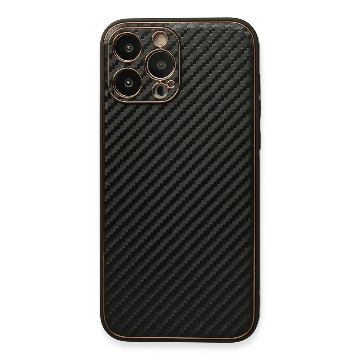 Northcity iPhone 13 Pro Max Kılıf Coco Karbon Silikon - Siyah (Yumuşak ve Esnek Koruma)