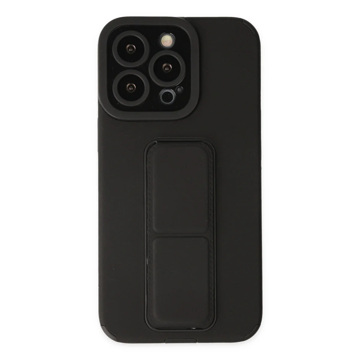 Northcity iPhone 13 Pro Max Kılıf - Mega Standlı Silikon Kılıf - Siyah