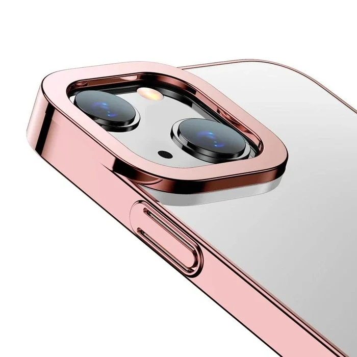 iPhone 13 Kılıfı 6.1" Glitter Renkli Kenar Şeffaf Sararmaz PC - Kablosuz Şarj Uyumlu