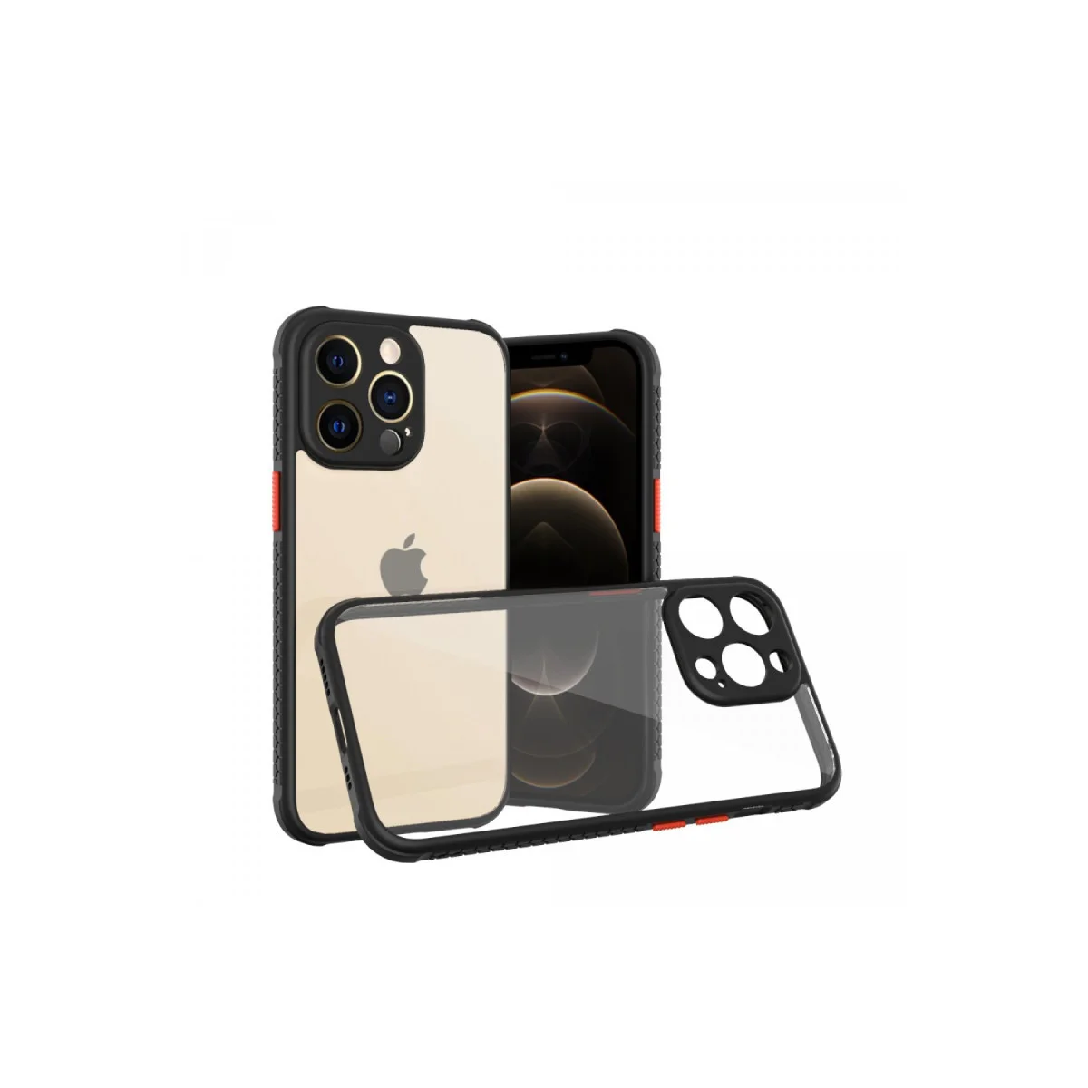Northcity iPhone 13 Pro Miami Şeffaf Silikon Kılıf - Siyah, Hafif ve Dayanıklı Koruma