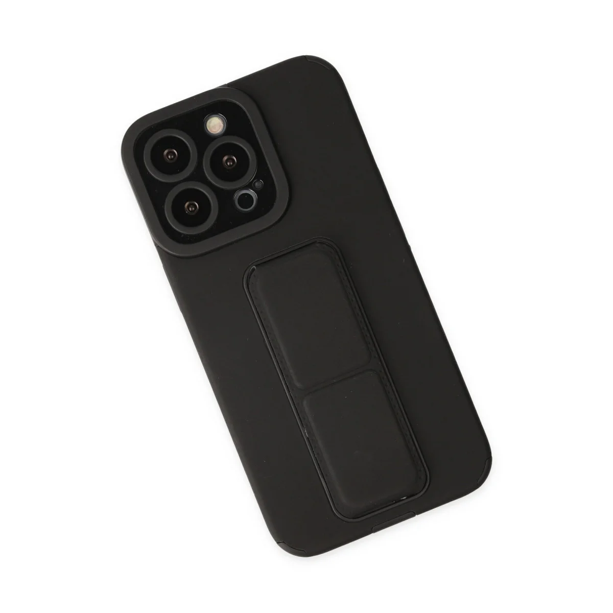 Northcity iPhone 13 Pro Max Kılıf - Mega Standlı Silikon Kılıf - Siyah