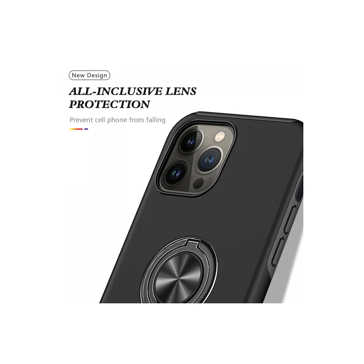 Northcity iPhone 13 Pro Elit Çift Katlı Kılıf - Siyah, Mıknatıslı Araç Tutucu Uyumlu