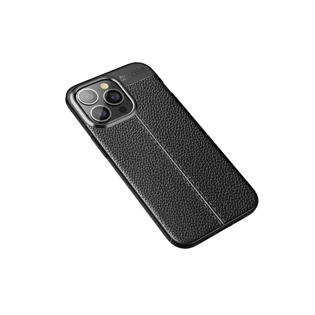 Northcity iPhone 13 Pro Siyah Kılıf - Auto Focus Deri Dokulu ve Yüksek Darbe Korumalı