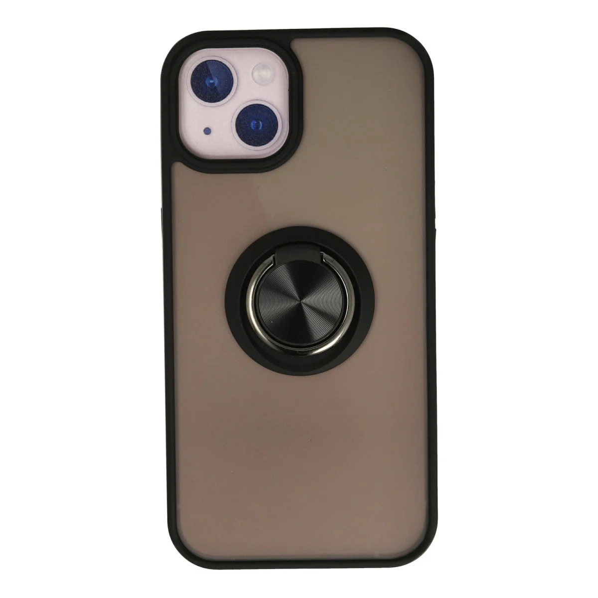 Northcity iPhone 13 Montreal Yüzüklü Silikon Kılıf - Siyah, Parmak İzi Bırakmayan & Metal Standlı