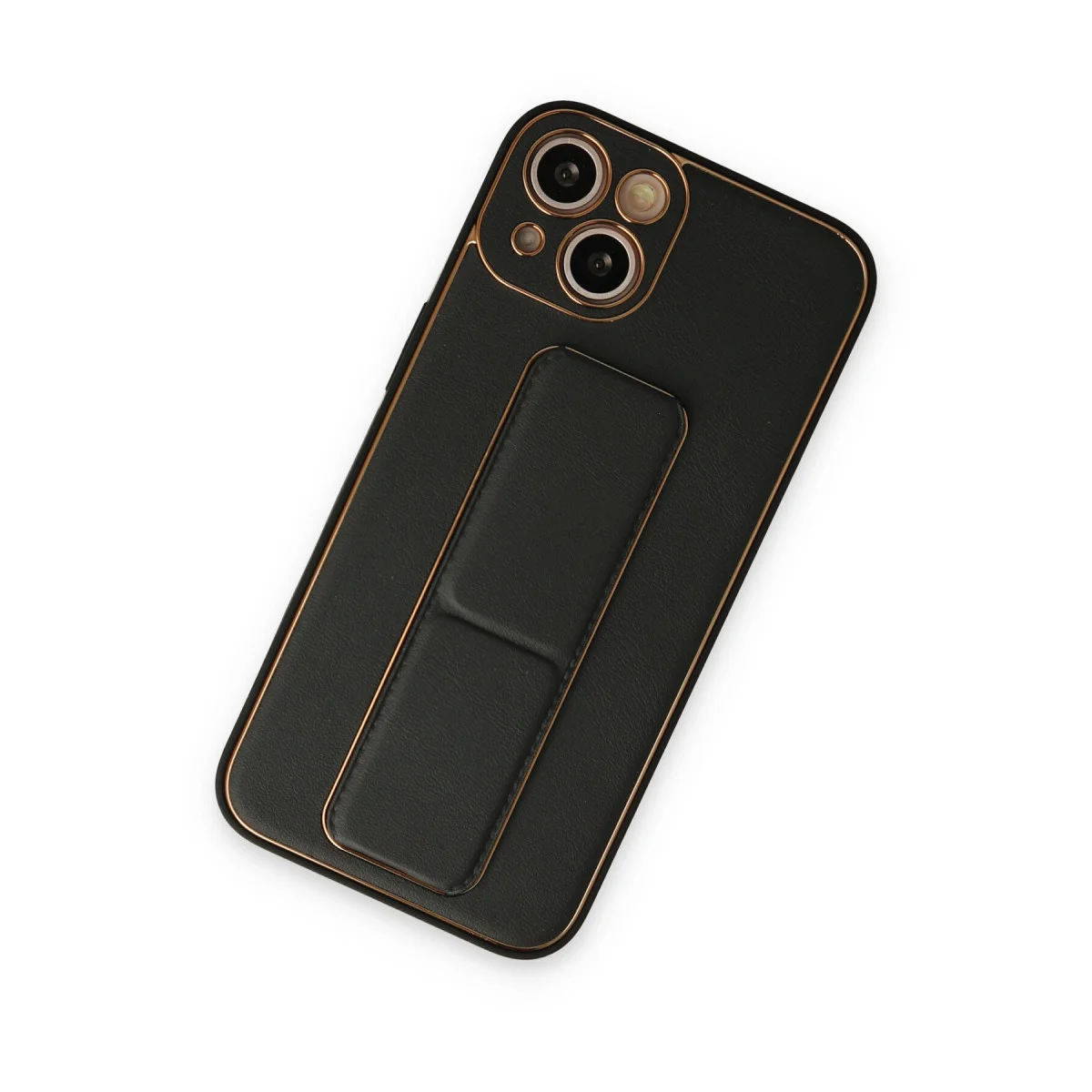 Northcity iPhone 14 Plus Coco Deri Standlı Kılıf - Siyah