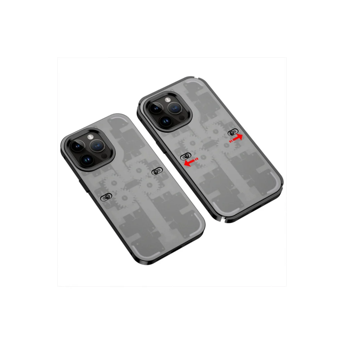 Northcity iPhone 14 Pro Mekanik Bumper Kılıf - Siyah, Çift Koruma ve Ergonomi