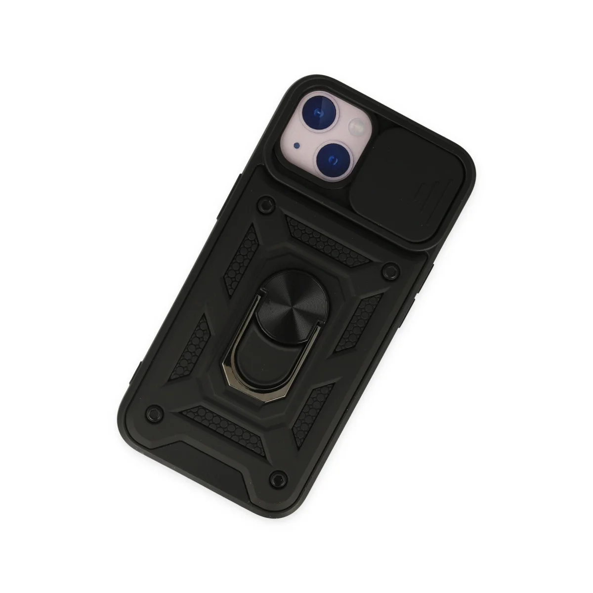 Northcity iPhone 14 Silikon Kılıf Pars Lens Yüzüklü - Siyah