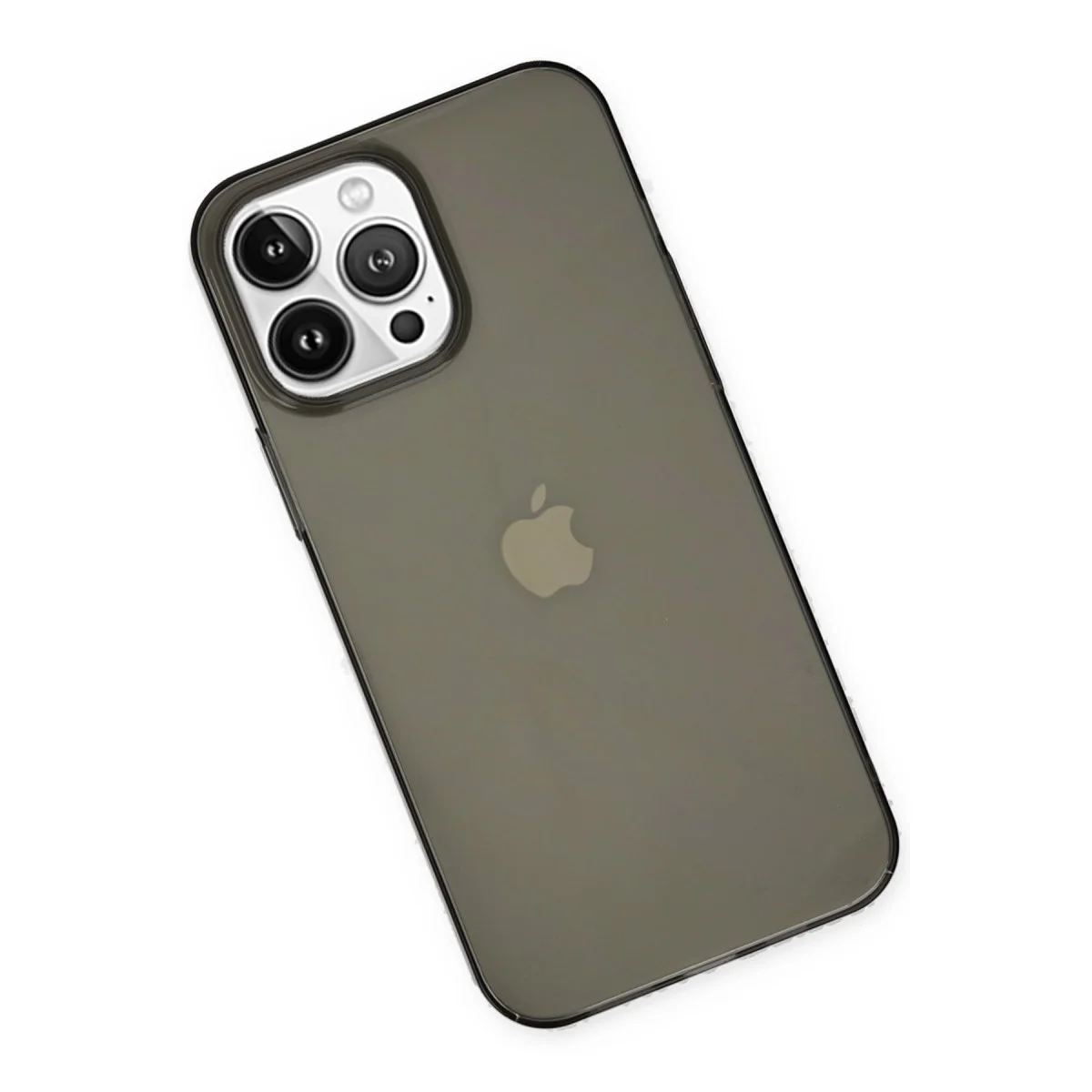 Northcity iPhone 14 Pro Kılıf - Sert Şeffaf Siyah Koruma Kapağı