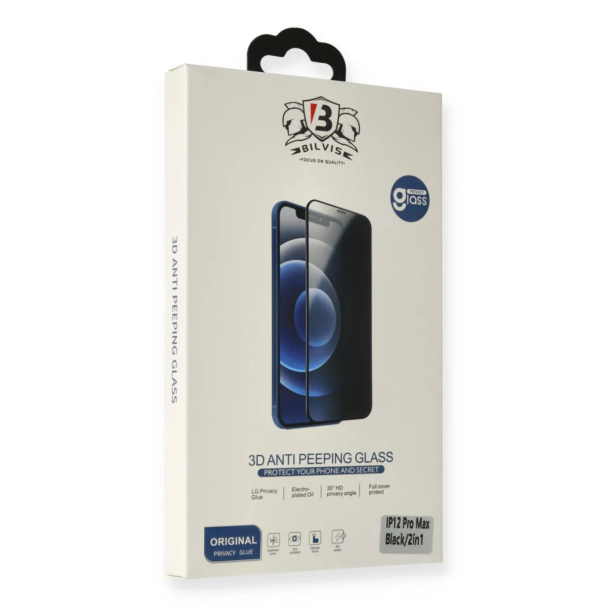 Northcity iPhone 14 Bilvis Hayalet Cam Ekran Koruyucu - 3D Gizlilik & Toz Geçirmez