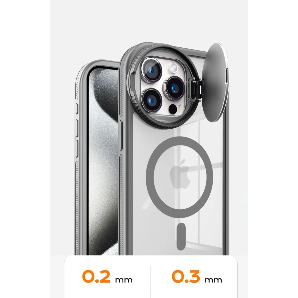 Northcity iPhone 14 Pro Max Kılıf Teleskop Lens Magsafe Silikon Kapak - Siyah