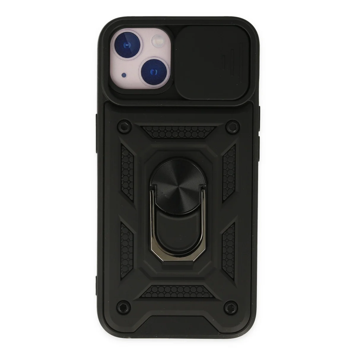 Northcity iPhone 14 Silikon Kılıf Pars Lens Yüzüklü - Siyah