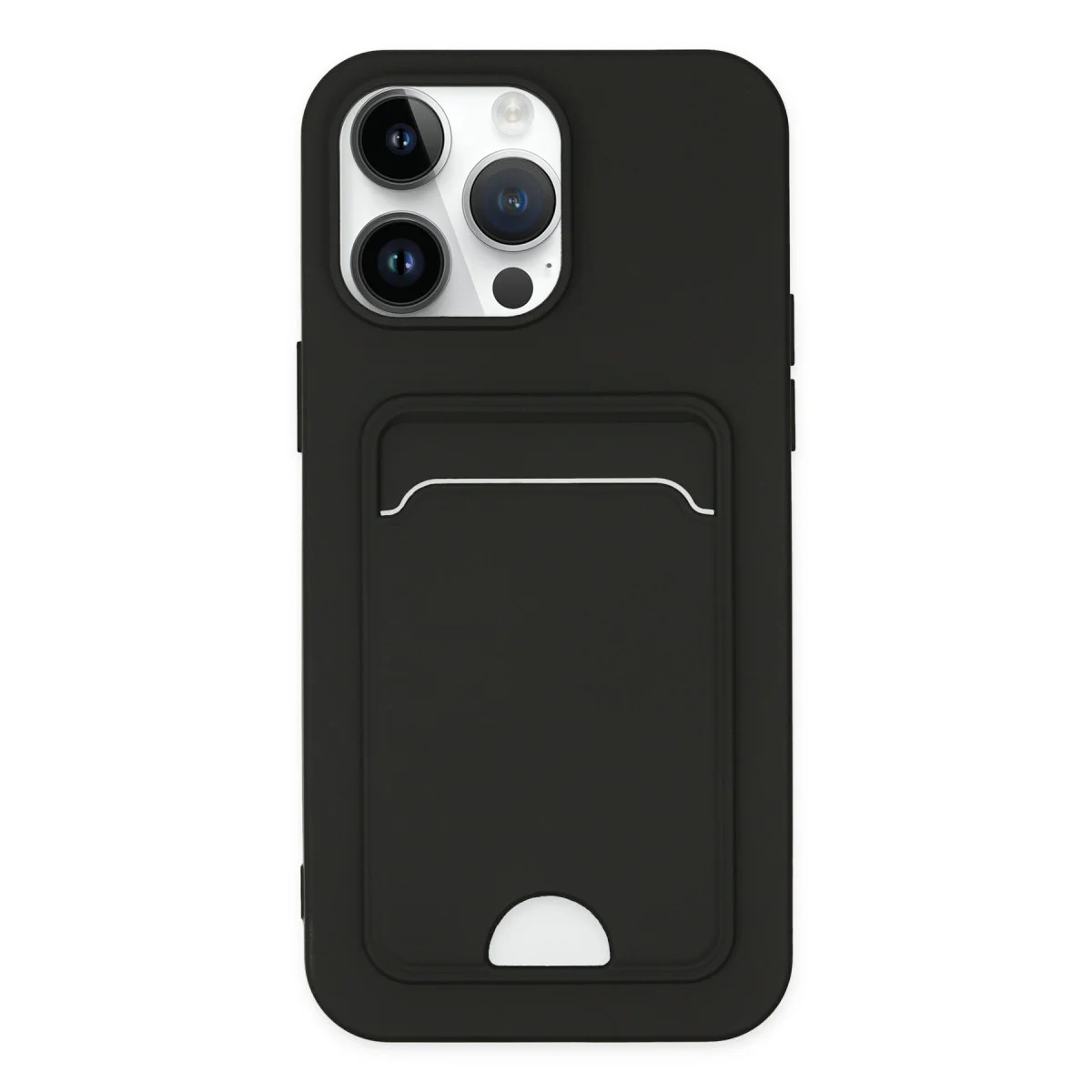 Northcity iPhone 14 Pro Kelvin Kartvizitli Silikon Kılıf - Siyah