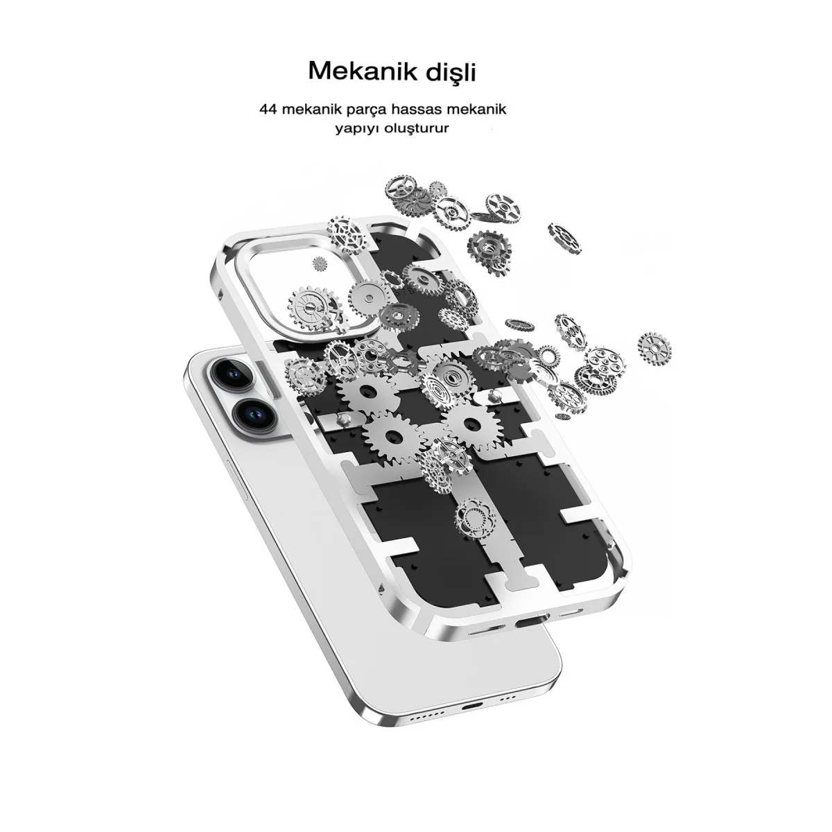 Northcity iPhone 14 Pro Mekanik Bumper Kılıf - Siyah, Çift Koruma ve Ergonomi