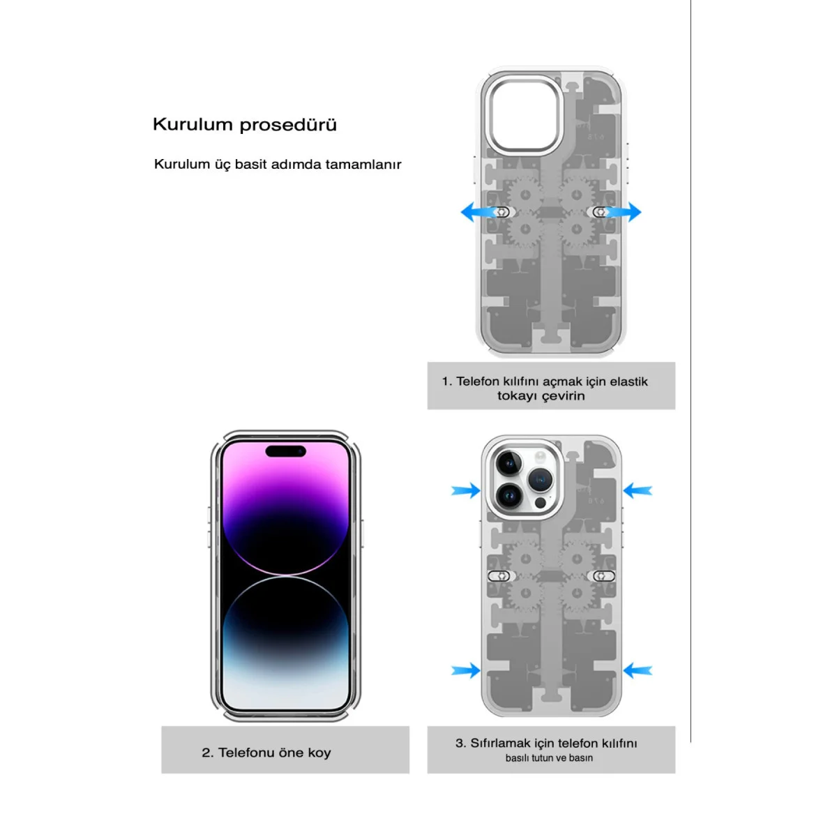 Northcity iPhone 14 Pro Max Mekanik Bumper Kılıf - Siyah
