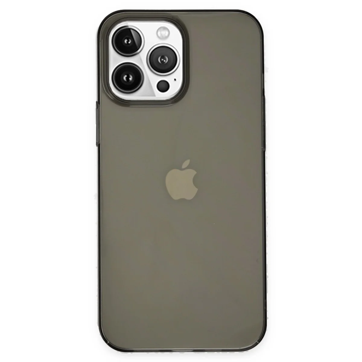 Northcity iPhone 14 Pro Kılıf - Sert Şeffaf Siyah Koruma Kapağı