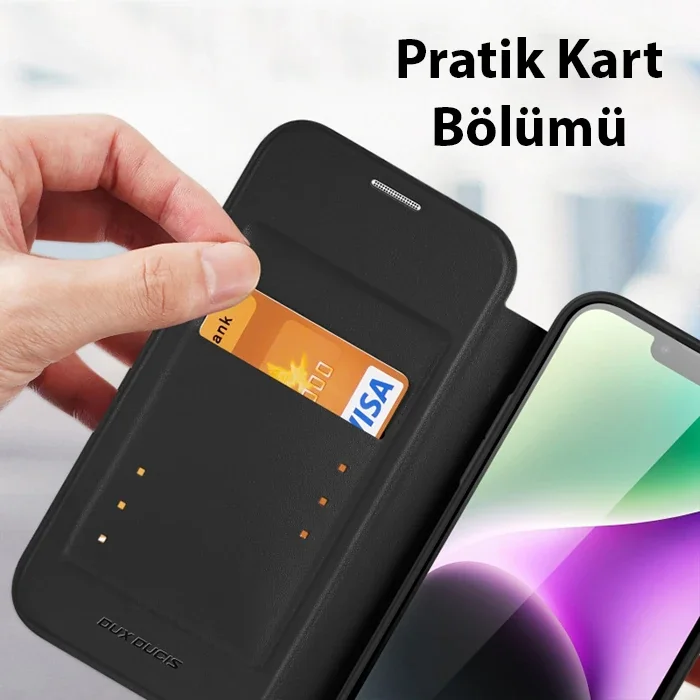 iPhone 14 Plus 6.7 Kılıf MagSafe Kapaklı Detaylı Koruma - Manyetik Folio Case
