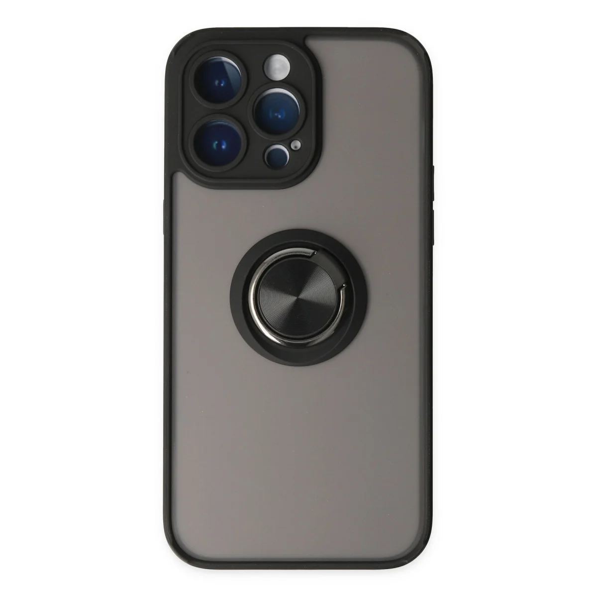 Northcity iPhone 14 Pro Montreal Yüzüklü Silikon Kılıf - Siyah