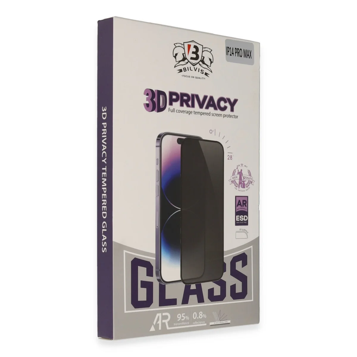 Northcity iPhone 14 Bilvis 3D Hayalet Cam Ekran Koruyucu - Toz Geçirmez, Yansımaz ve Gizlilik Koruması