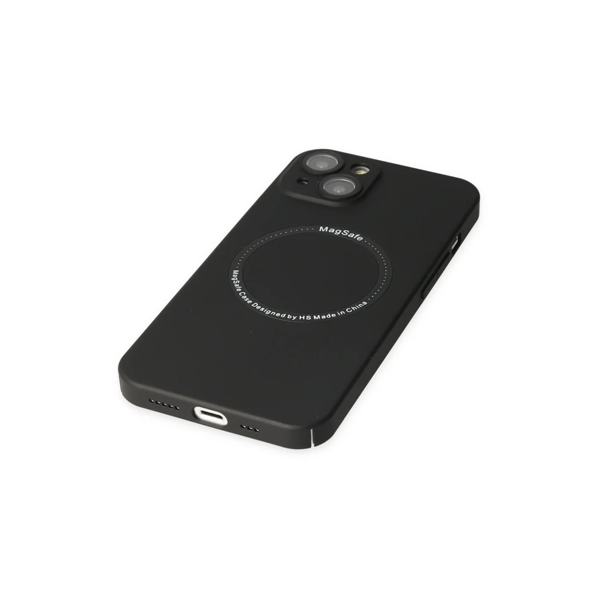 Northcity iPhone 14 Plus Magsafe Silikon Kılıf Siyah - Jack Magneticsafe Lens ve Tam Koruma
