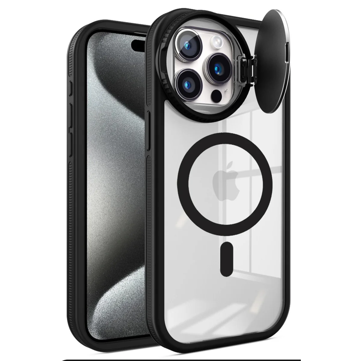 Northcity iPhone 14 Pro Max Kılıf Teleskop Lens Magsafe Silikon Kapak - Siyah