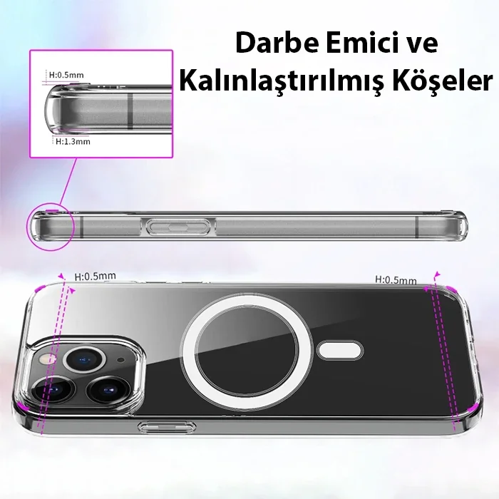 iPhone 14 Plus Magsafe Kılıf - Manyetik Sert Silikon Sarılmaz Sararma Yapmaz