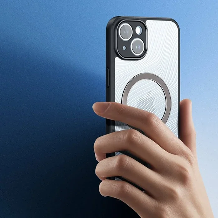 iPhone 14 Plus Aimo Series MagSafe Buzlu Sert PC-TPU Kılıf - Premium Darbe ve Su Koruması