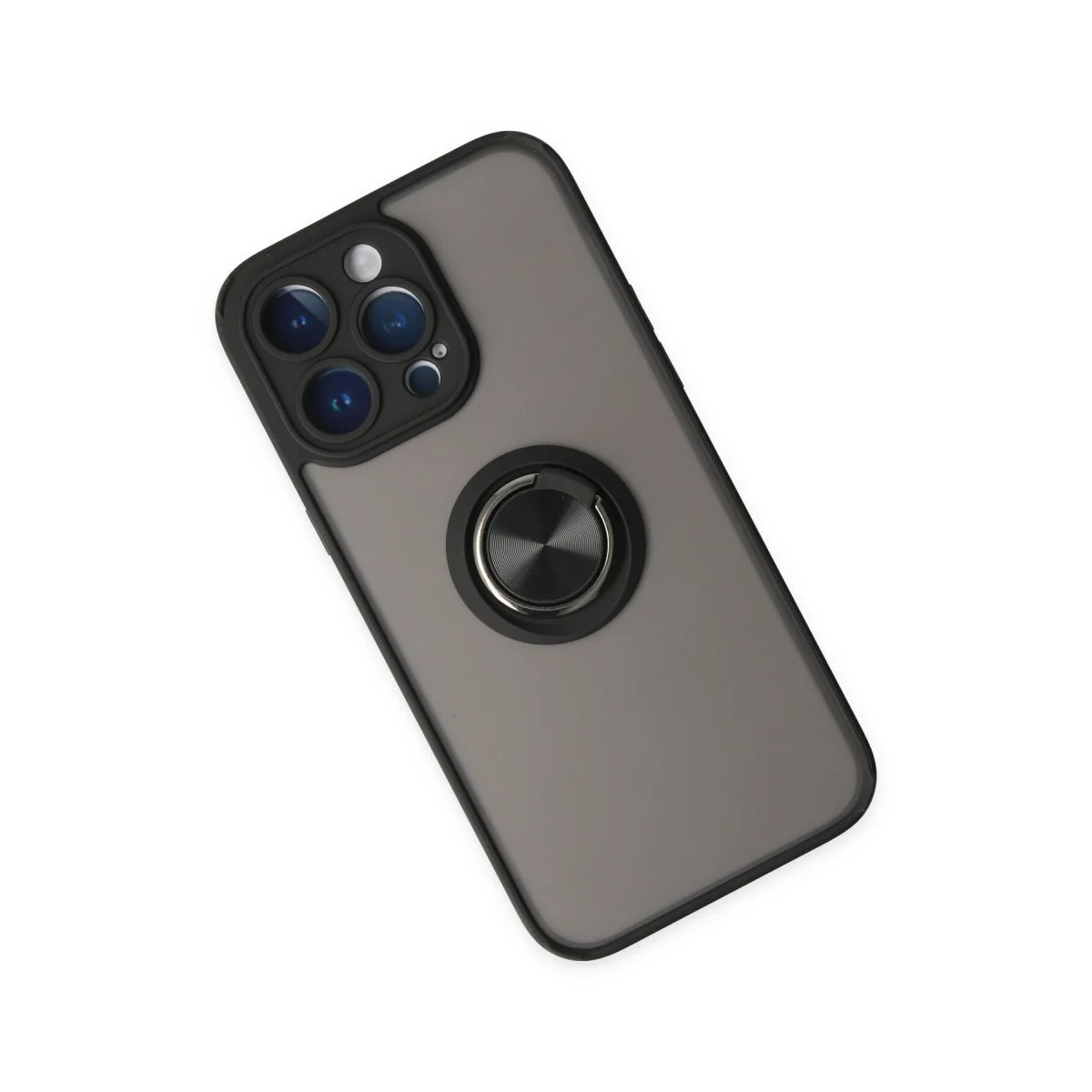 Northcity iPhone 14 Pro Max Montreal Yüzüklü Silikon Kılıf - Siyah