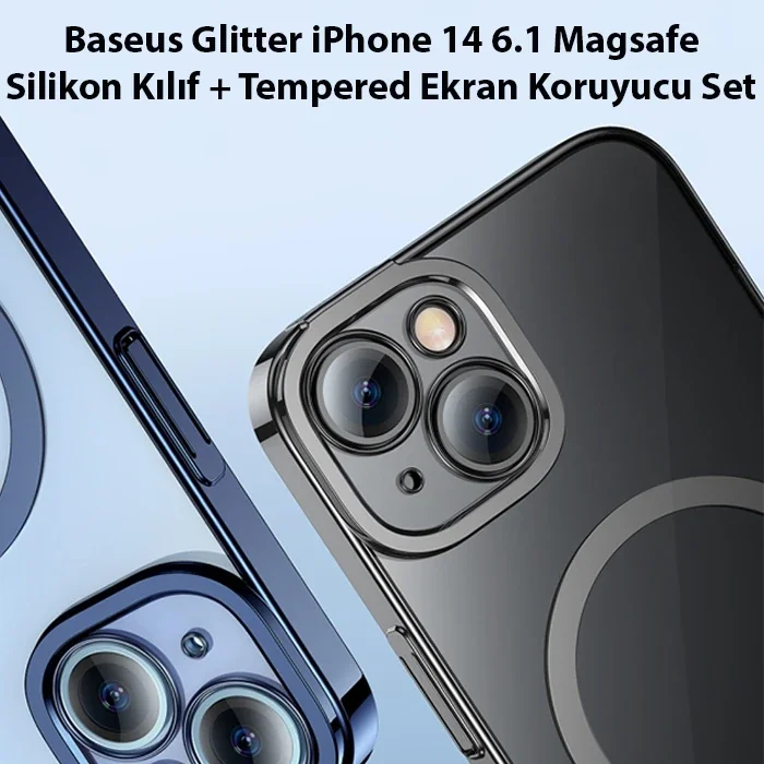 iPhone 14 6.1 MagSafe Silikon Kılıf & Temper Cam Set - Şıklık ve Koruma Bir Arada