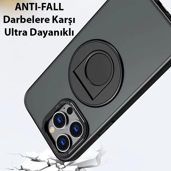 iPhone 14 Pro Max MagSafe Silikon Kılıf – Manyetik Hızlı Şarj + Yüzük Standlı