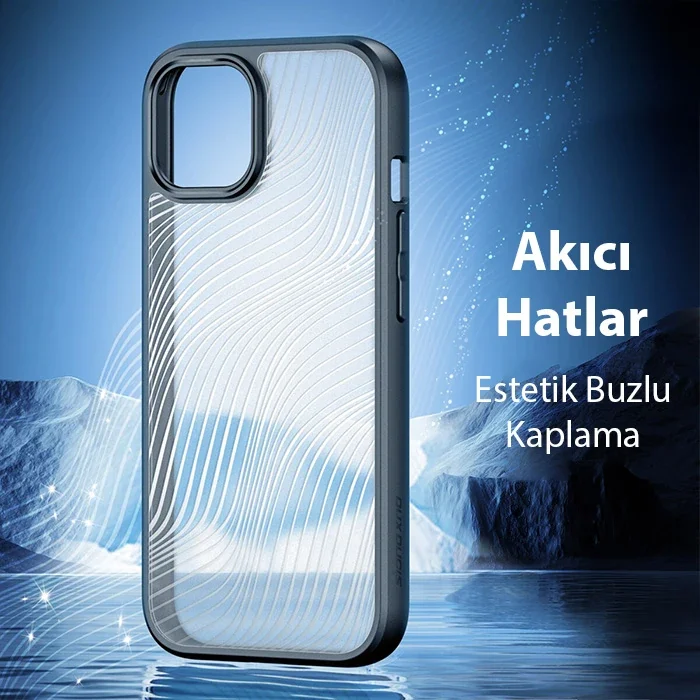 iPhone 15 Plus Aimo Series Buzlu Sert Kılıf - Darbeye Dayanıklı Premium Koruma