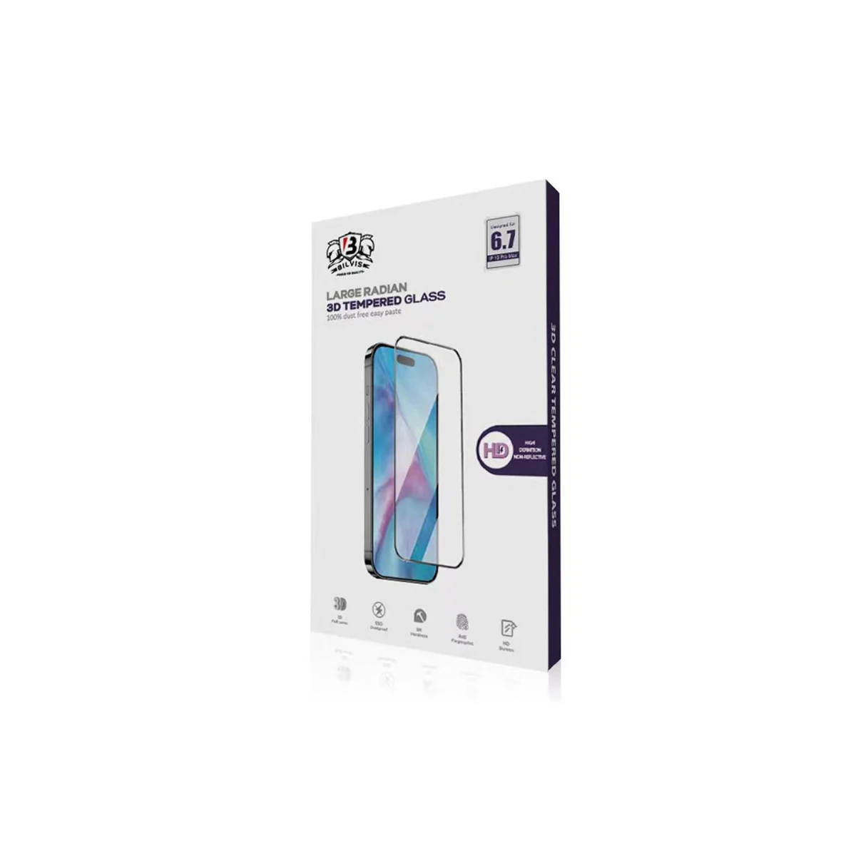 Northcity iPhone 15 Pro Max Bilvis 0.18mm Plus Cam Ekran Koruyucu - Tam Ekran Koruması ve Çizilmeye Karşı Kalkan