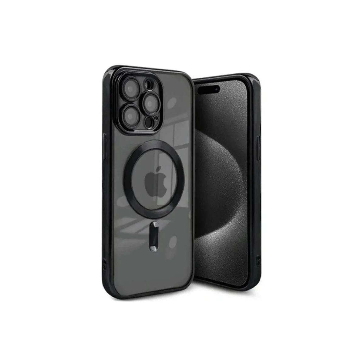 Northcity iPhone 15 Pro Max Kross Magneticsafe Şeffaf Kılıf - Siyah
