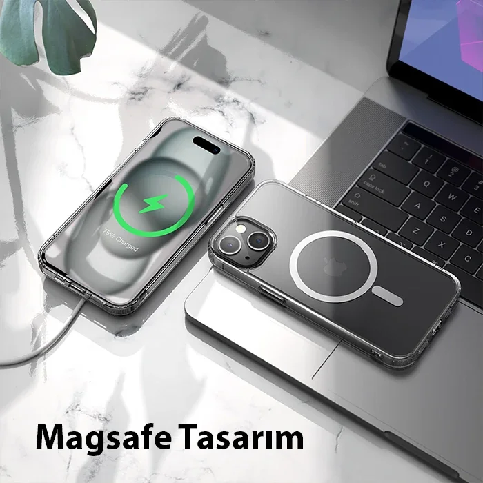 iPhone 15 Manyetik Airbag Kılıfı – Darbeye Dayanıklı Magsafe Silikon