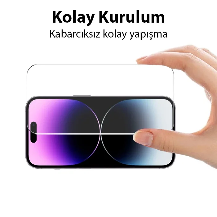 iPhone 15 Pro Max Full HD 9H Kırılmaz Cam Ekran Koruyucu - Darbeye Dayanıklı