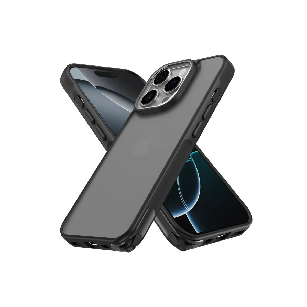 Northcity iPhone 16 Pro Elegant Kılıf Siyah - Yüksek Kaliteli TPU/PC Korumalı Kılıf