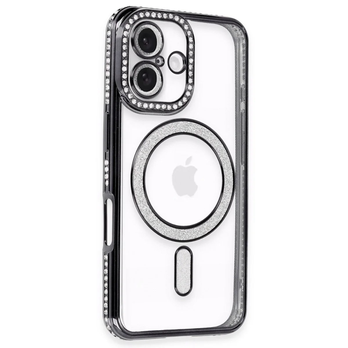 Northcity iPhone 16 Kılıf Joke Simli Magneticsafe Siyah