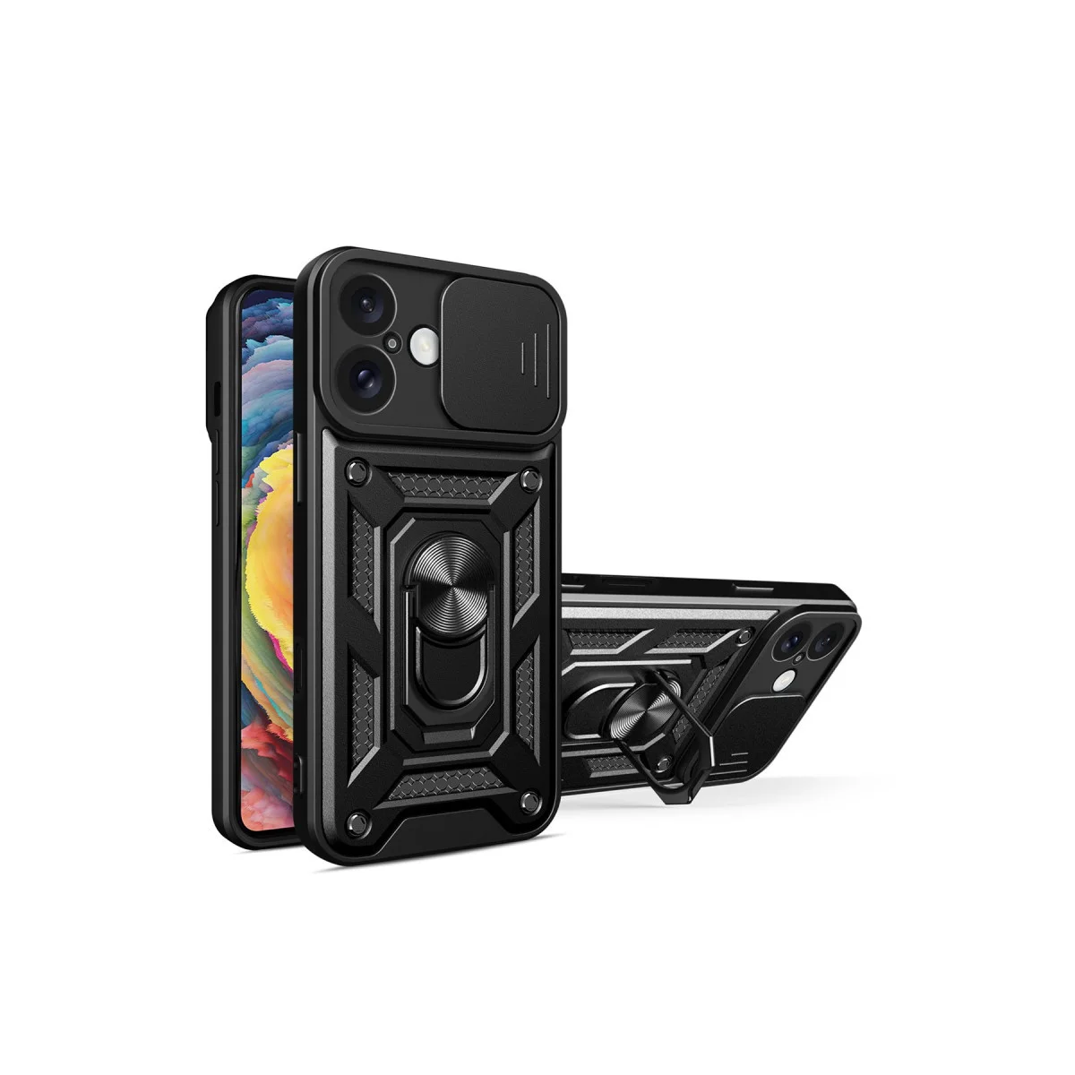Northcity iPhone 16 Kılıf Silikon - Siyah Lens Korumalı Pars Kılıf
