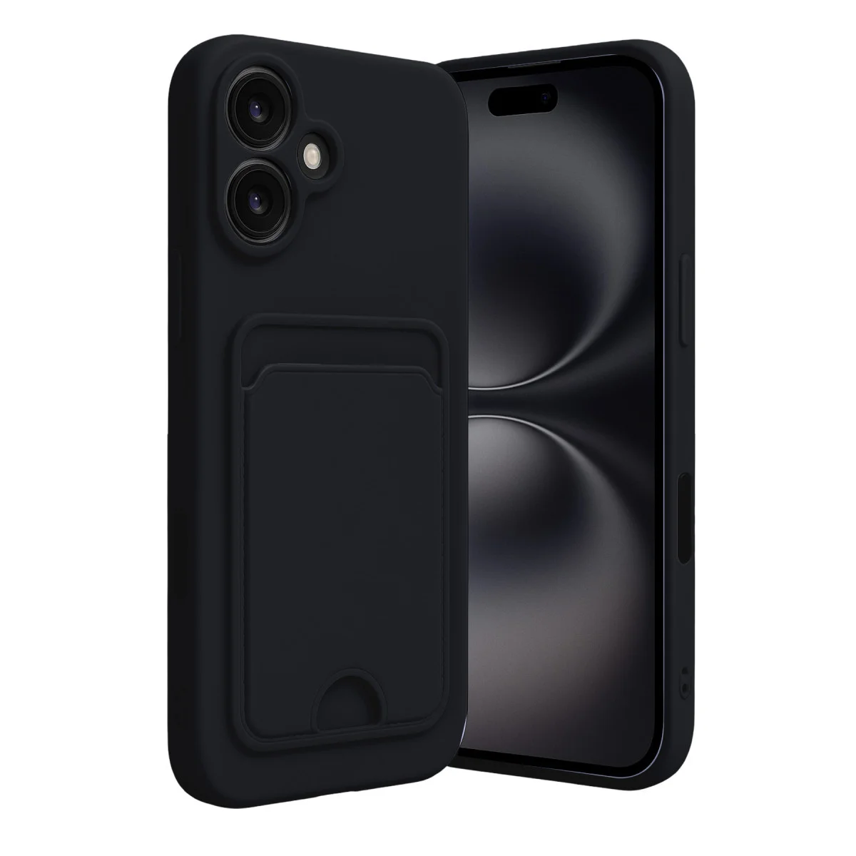 Northcity iPhone 16 Kelvin Kartvizitli Silikon Kılıf - Siyah